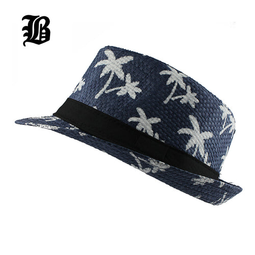 [FLB] Casual Panama Sun Hats Straw Men Beach Summer cap